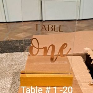 Table numbers 1 thru 20